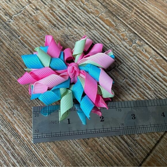 Handcrafted Grosgrain Ribbon No-Slip Grippy Hair Bows Bundle Set of 9 NEW - Picture 5 of 6